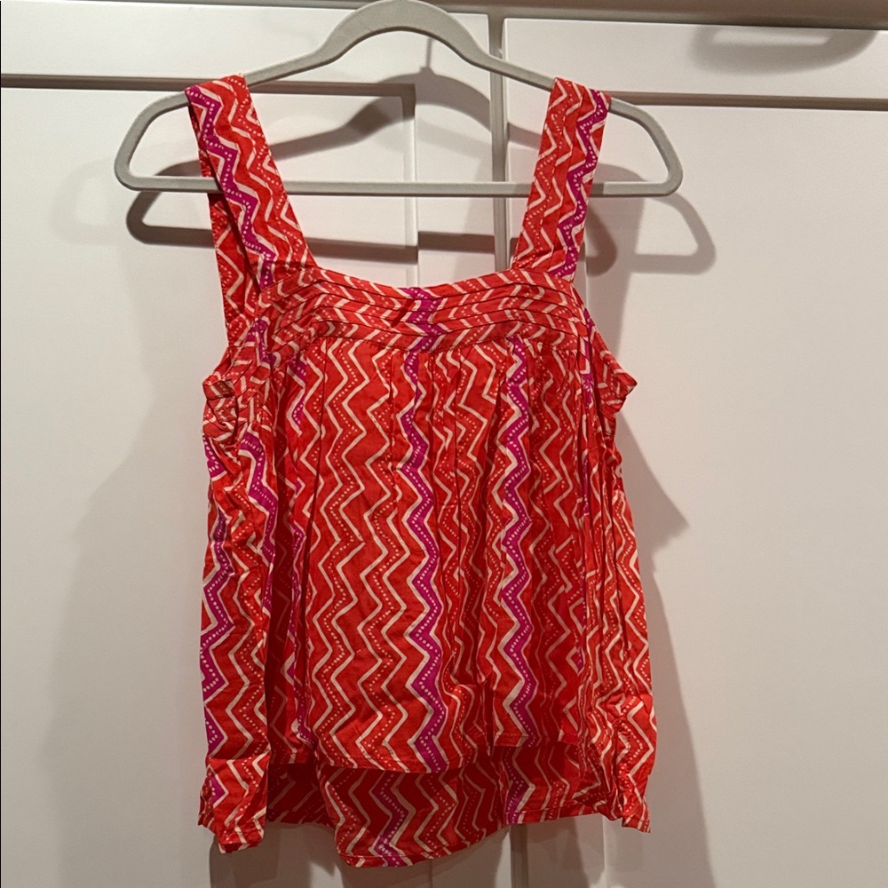 Natalie Martin Red and Pink Zigzag Tank Top